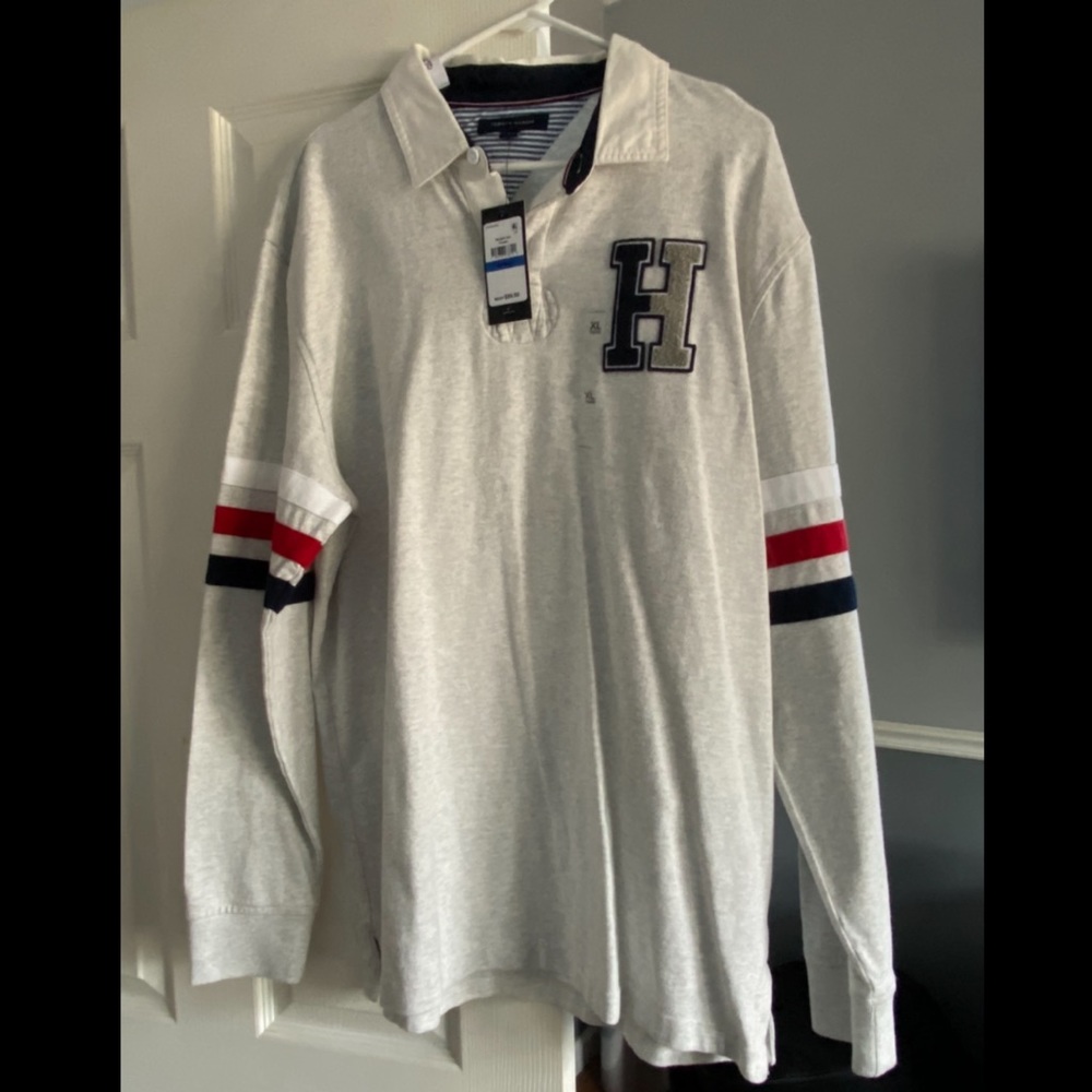NWT MEN’S TOMMY HILFIGER Long-sleeved Varsity Polo